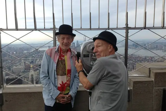 Sir Ian McKellen and Sir Patrick Stewart at the ESB